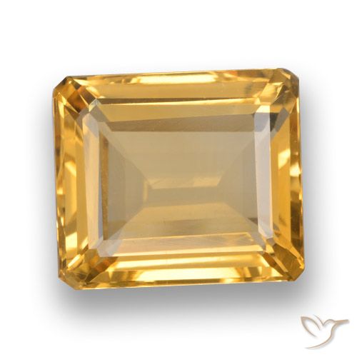 5.27ct 天然 橙金 黄水晶, 祖母绿式切割, VVS-VS