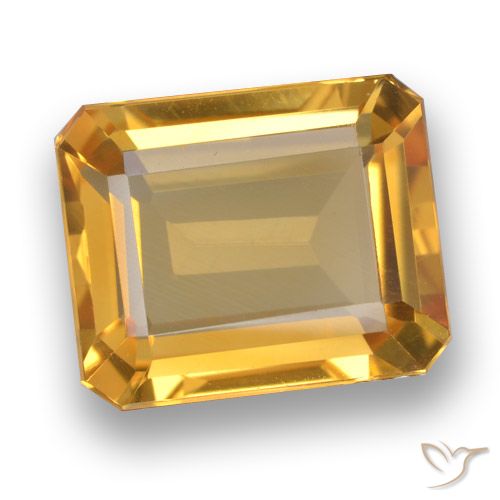 5.18ct 天然 中浅橙金 黄水晶, 祖母绿式切割, VVS-VS