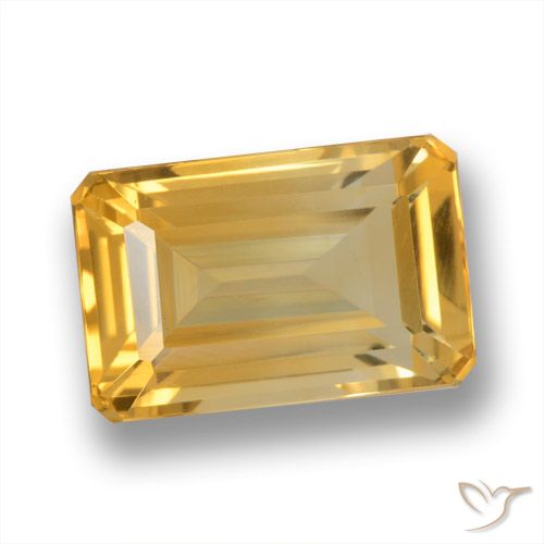 4.95ct 天然 中深金色 黄水晶, 祖母绿式切割, VVS
