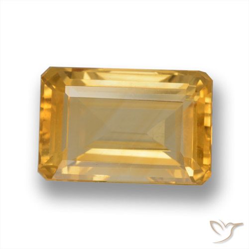 4.09ct 天然 中深金色 黄水晶, 祖母绿式切割, VVS-VS