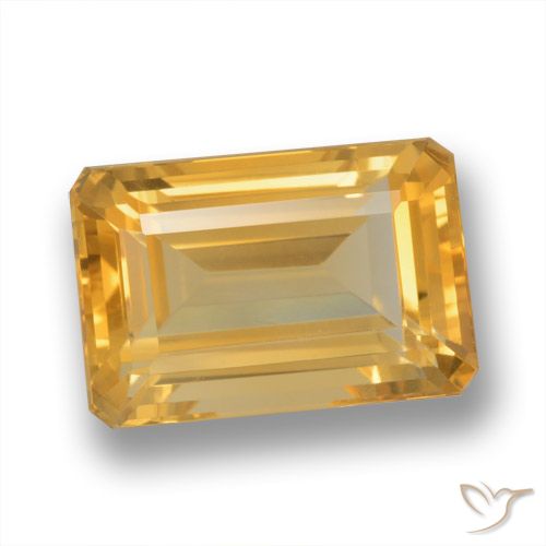 4.96ct 天然 深金色 黄水晶, 祖母绿式切割, VVS