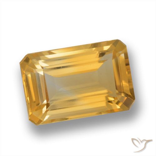 3.80ct 天然 橙金 黄水晶, 祖母绿式切割, VVS