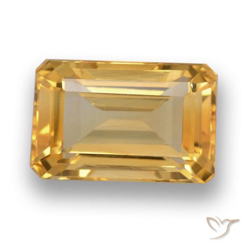 4.65ct 天然 中浅橙金 黄水晶, 祖母绿式切割, VVS-VS