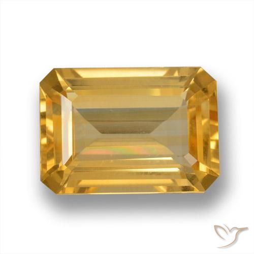 6.42ct 天然 黄金色 黄水晶, 祖母绿式切割, VVS