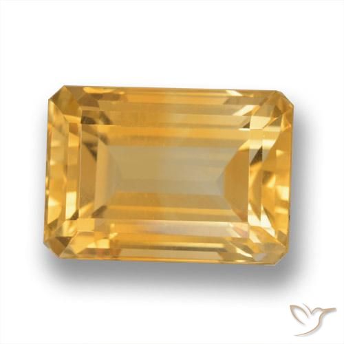 8.79ct 天然 中浅橙金 黄水晶, 祖母绿式切割, VVS-VS