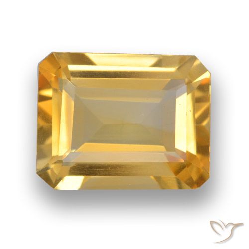 3.76ct 天然 金橙色 黄水晶, 祖母绿式切割, VVS-VS