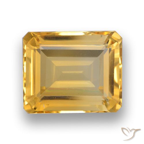 4.16ct 天然 中深金色 黄水晶, 祖母绿式切割, VVS