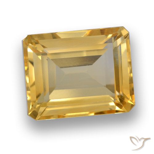 4.34ct 天然 中深金色 黄水晶, 祖母绿式切割, VVS-VS