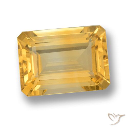 7.40ct 天然 中金 黄水晶, 祖母绿式切割, VVS-VS