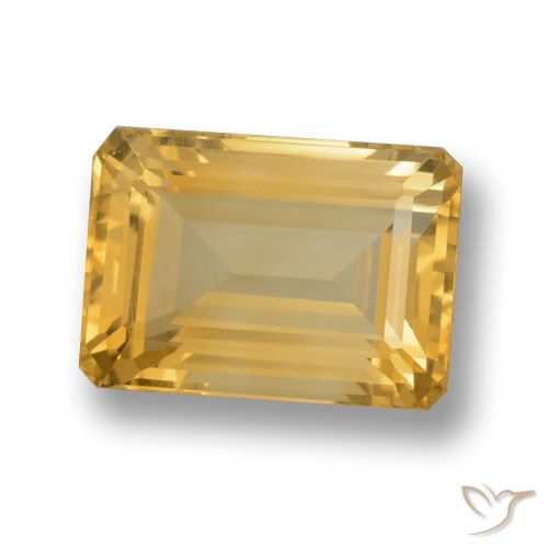 7.80ct 天然 中金 黄水晶, 祖母绿式切割, VVS-VS