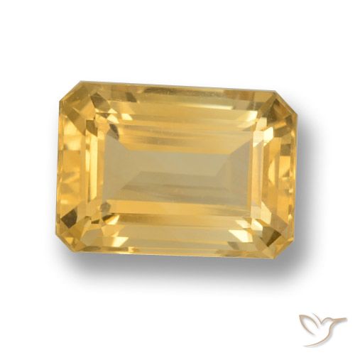 7.25ct 天然 中金 黄水晶, 祖母绿式切割, VVS-VS