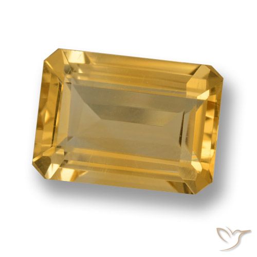 6.79ct 天然 深金色 黄水晶, 祖母绿式切割, VVS-VS