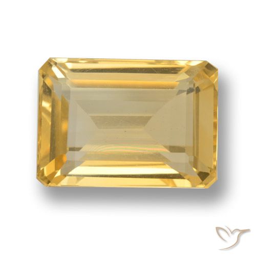 7.98ct 天然 中深金色 黄水晶, 祖母绿式切割, VVS-VS