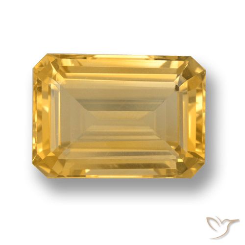 7.52ct 天然 中金 黄水晶, 祖母绿式切割, VVS