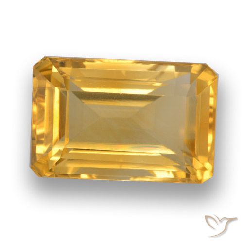 4.29ct 天然 金橙色 黄水晶, 祖母绿式切割, VVS-VS