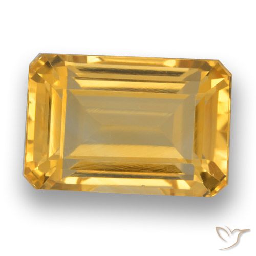 5.51ct 天然 中金 黄水晶, 祖母绿式切割, VVS