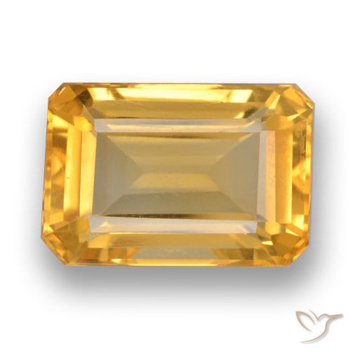4.54ct 天然 深金橙色 黄水晶, 祖母绿式切割, VVS-VS