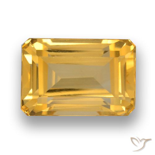 5.68ct 天然 金橙色 黄水晶, 祖母绿式切割, VVS-VS