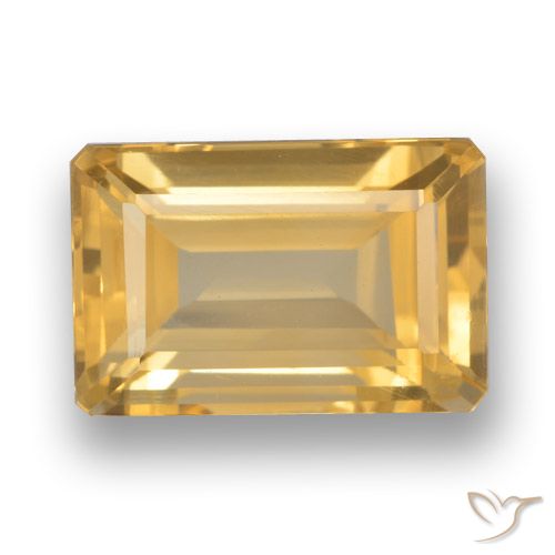 4.53ct 天然 浅橙色-金色 黄水晶, 祖母绿式切割, VVS-VS