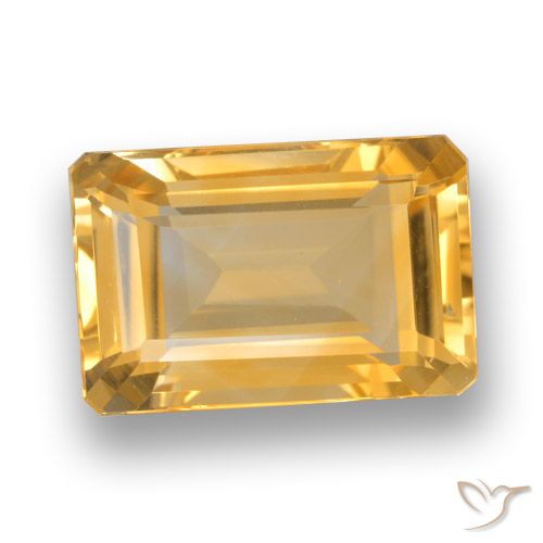 4.50ct 天然 深金橙色 黄水晶, 祖母绿式切割, VVS