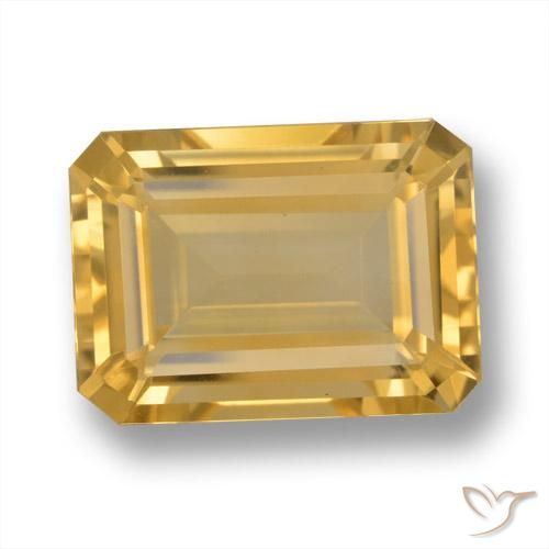 6.84ct 天然 金橙色 黄水晶, 祖母绿式切割, VVS