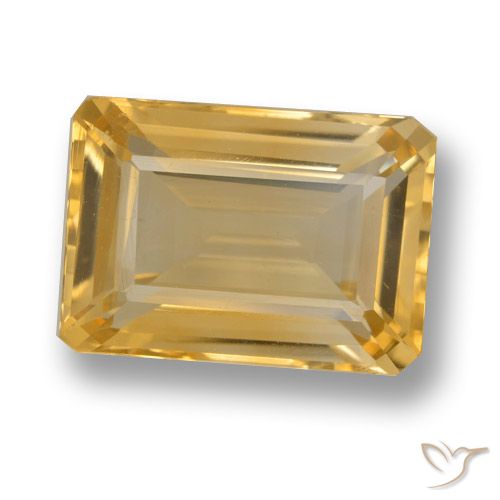 6.91ct 天然 金橙色 黄水晶, 祖母绿式切割, VVS