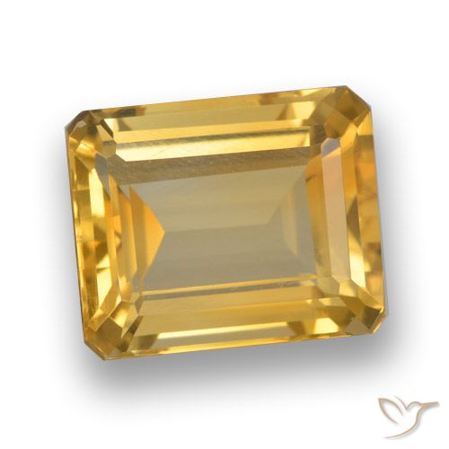 4.40ct 天然 深金色 黄水晶, 祖母绿式切割, VVS