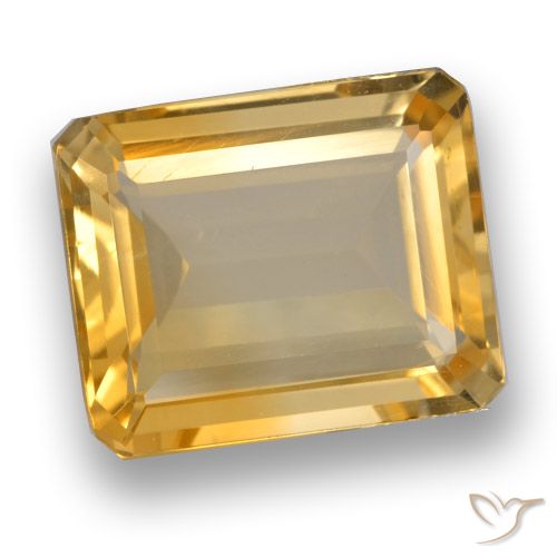 3.64ct 天然 中深金色 黄水晶, 祖母绿式切割, VVS