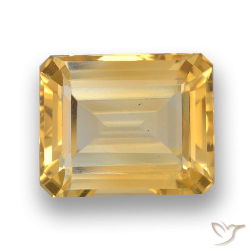 4.15克拉天然金色黄水晶，祖母绿式切割，11.1×9.1毫米，VVS