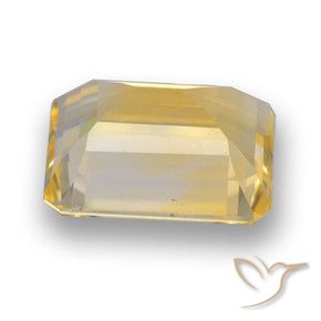 4.15克拉天然金色黄水晶，祖母绿式切割，11.1×9.1毫米，VVS