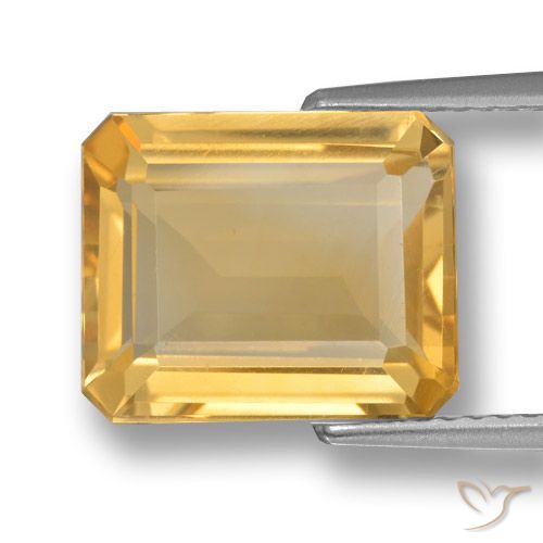 4.96ct 天然 中金 黄水晶, 祖母绿式切割, VVS-VS