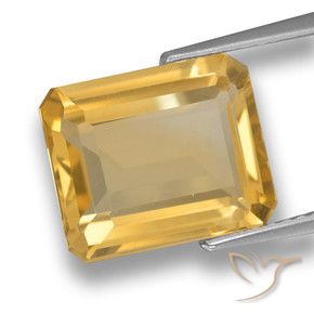 4.96克拉天然黄水晶，八边形，VVS-VS