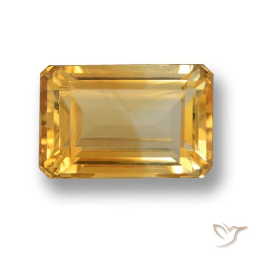 5.53ct 天然 橙金 黄水晶, 祖母绿式切割, VVS