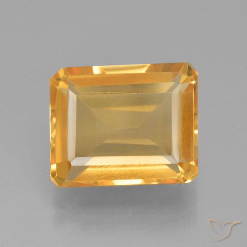4.53ct 天然 橙金 黄水晶, 祖母绿式切割, VS