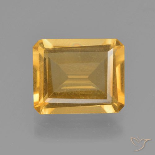 3.92ct 天然 深金橙色 黄水晶, 祖母绿式切割, VS