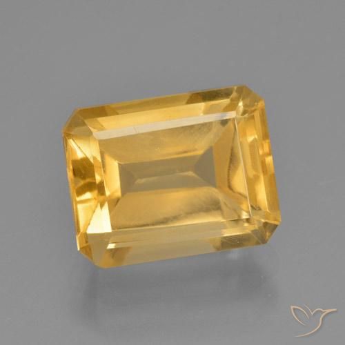 4.58ct 天然 中金 黄水晶, 祖母绿式切割, VS