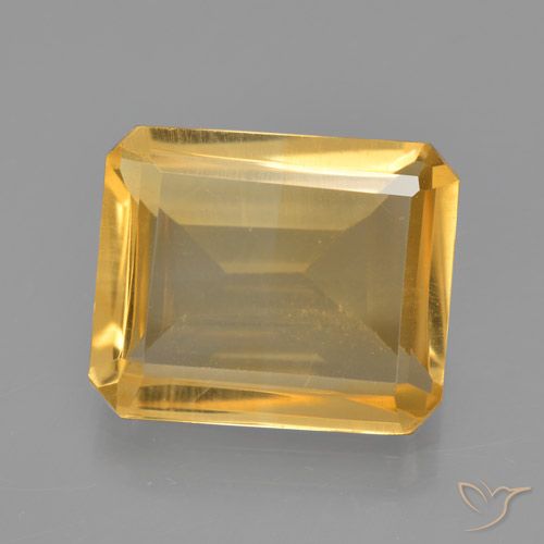 4.75ct 天然 深金橙色 黄水晶, 祖母绿式切割, VS