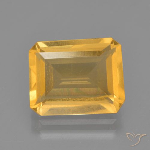 3.51ct 天然 深金橙色 黄水晶, 祖母绿式切割, VS