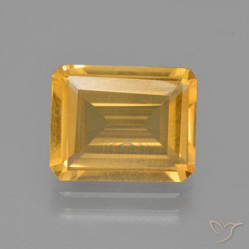3.59ct 天然 深金橙色 黄水晶, 祖母绿式切割, VS