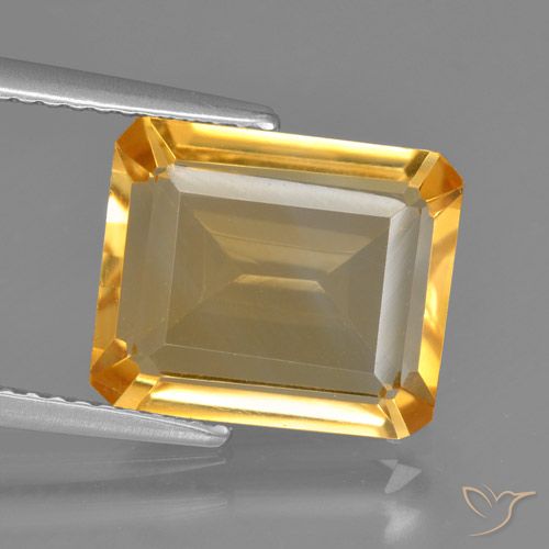 4.56ct 天然 橙金 黄水晶, 祖母绿式切割, VVS-VS