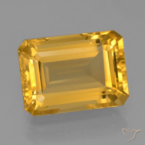 7.44ct 天然 深金色 黄水晶, 祖母绿式切割, VVS-VS
