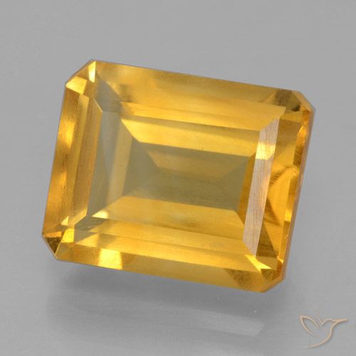 4.54ct 天然 深金色 黄水晶, 祖母绿式切割, VS