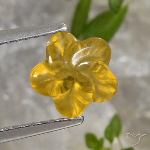 1.45ct 天然 金橙色 黄水晶, 花形切割, 透明