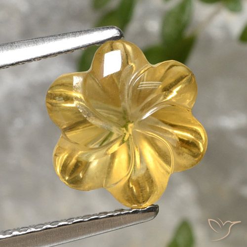2.35ct 天然 金色 黄水晶, 花形切割, 透明