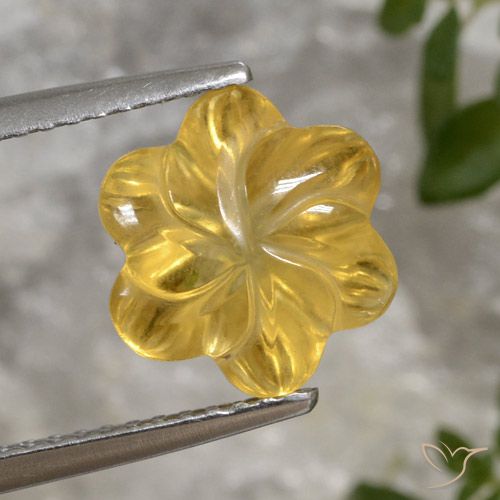 3.23ct 天然 中金 黄水晶, 花形切割, 透明