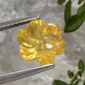 3.23克拉天然黄水晶，花形切割，透明