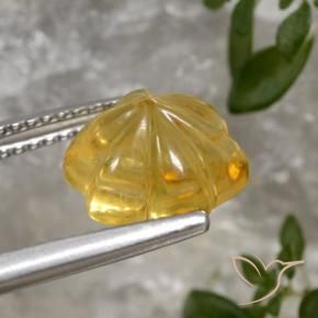 3.23克拉天然黄水晶，花形切割，透明