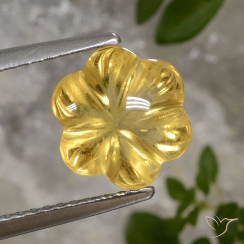 2.69ct 天然 金色 黄水晶, 花形切割, 透明
