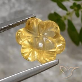 2.44克拉天然黄水晶，花形切割，透明