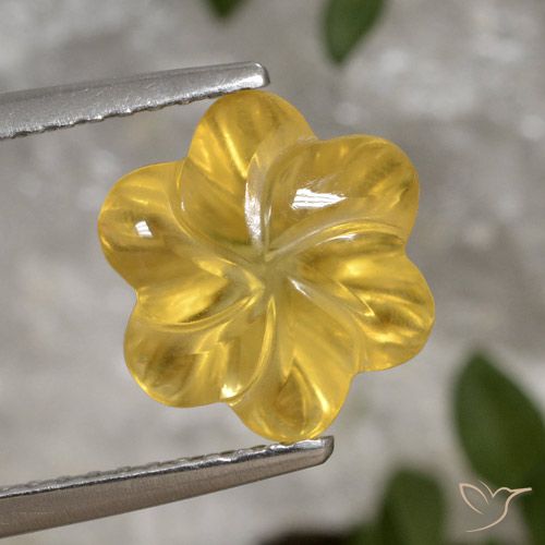 3.29ct 天然 金色 黄水晶, 花形切割, 透明